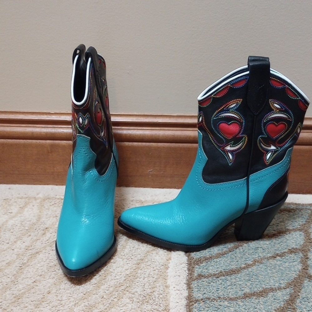 Polo by Ralph Lauren Blue and Black Heeled Boots